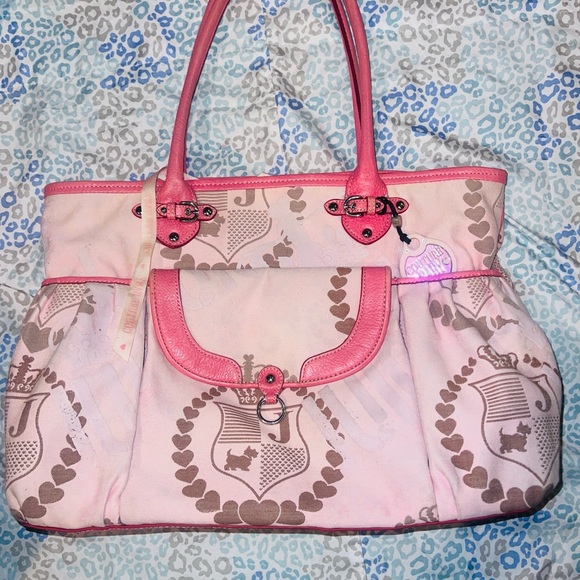 Juicy Couture Handbags - Vintage Pink Juicy Couture Purse Diaper Baby Bag Tote Handbag Y2K Changing Pad